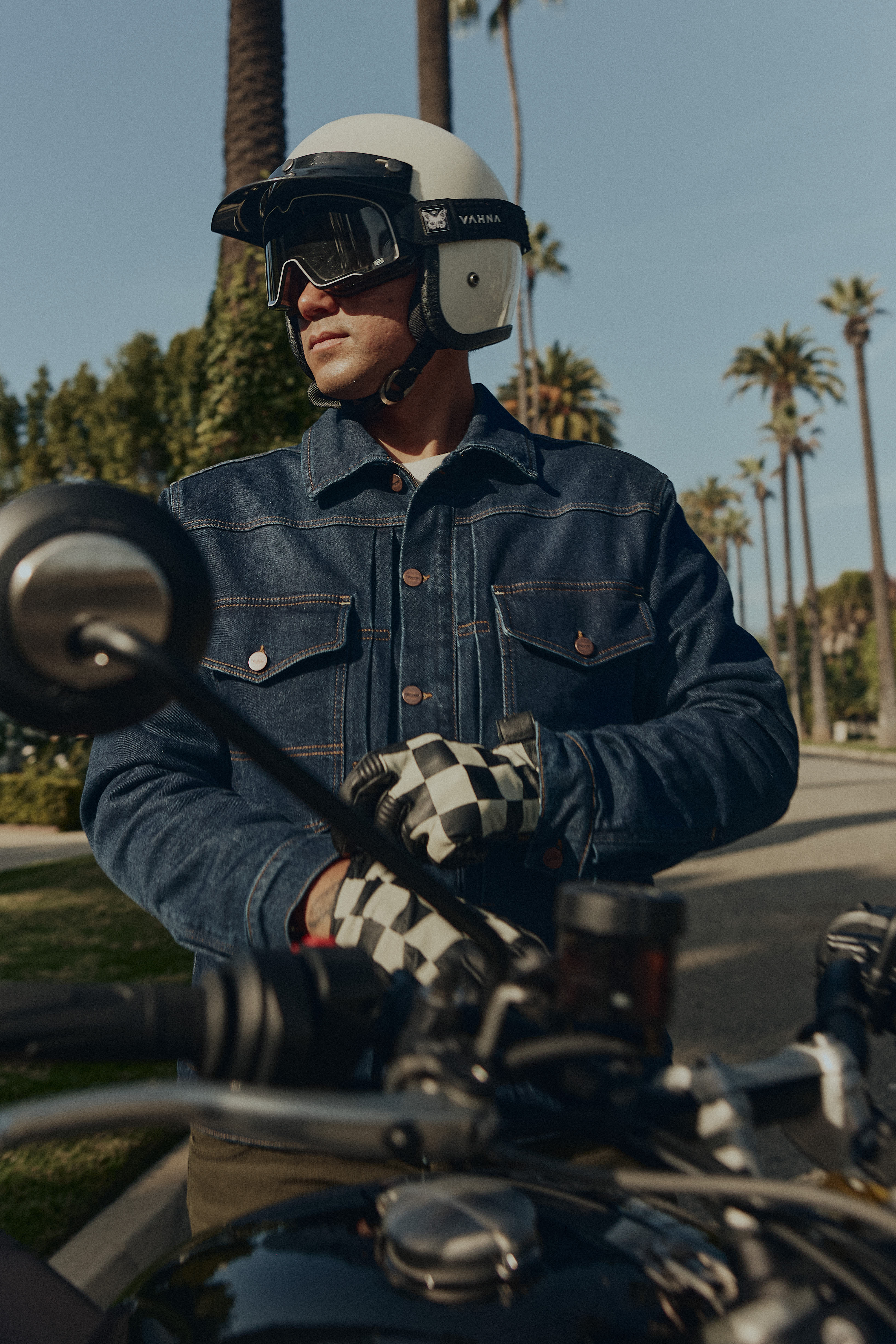 Jax Denim Riding Jacket in Indigo | Motorcycle Clothing
